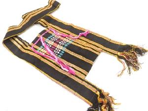 アンティーク　縞模様織出しショルダーバッグ